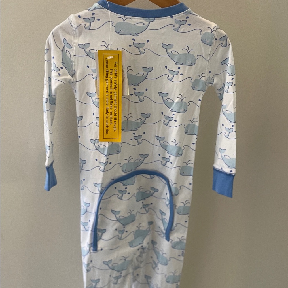Blue Whale Print Footless Pajama One-Piece TBBC NWT size 3T boy or girl - Picture 3 of 4